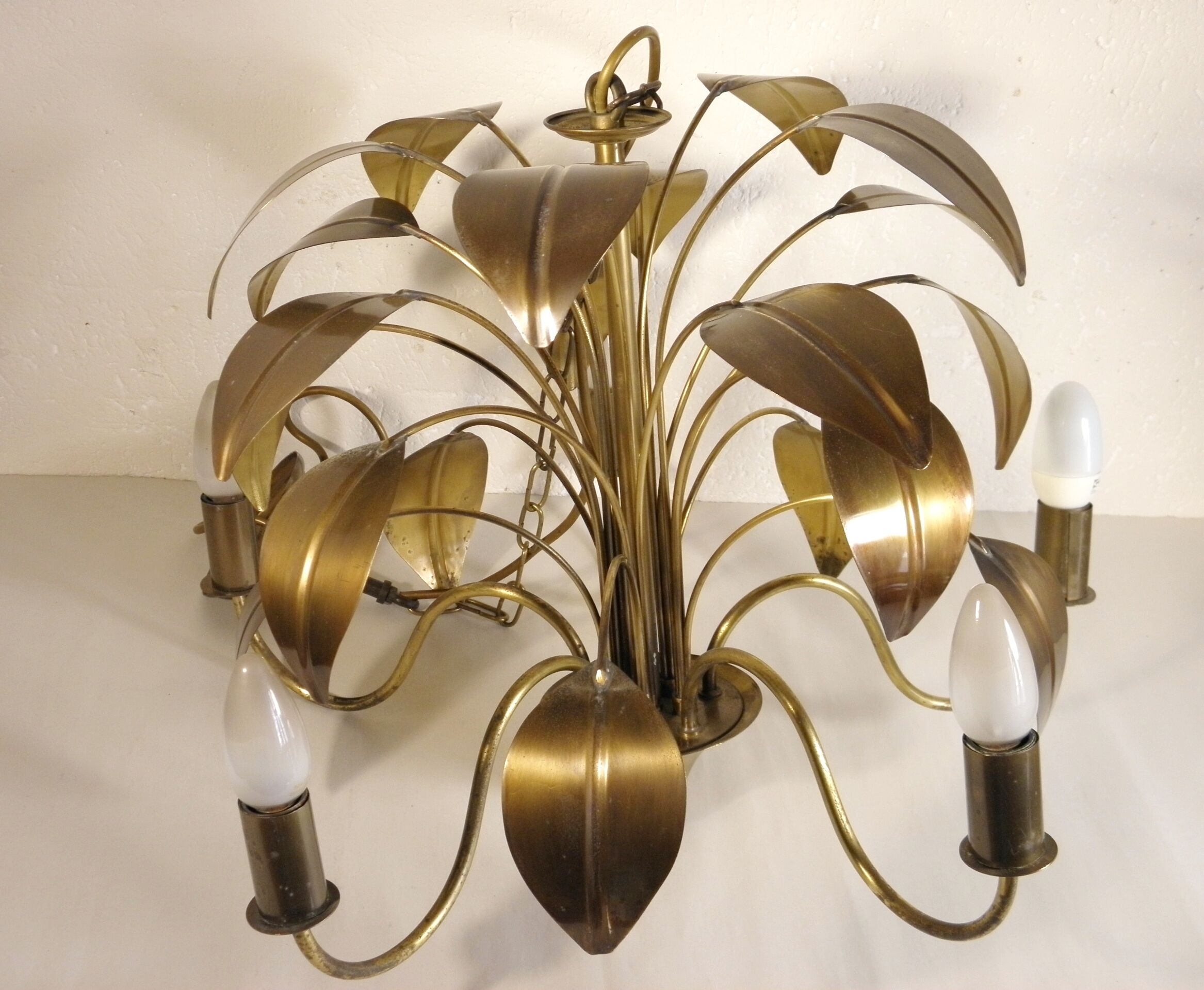 Luster "foliage" brass and gold metal 1970