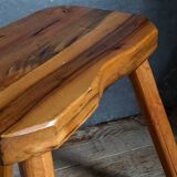 Solid wood tripod stool from the 50s