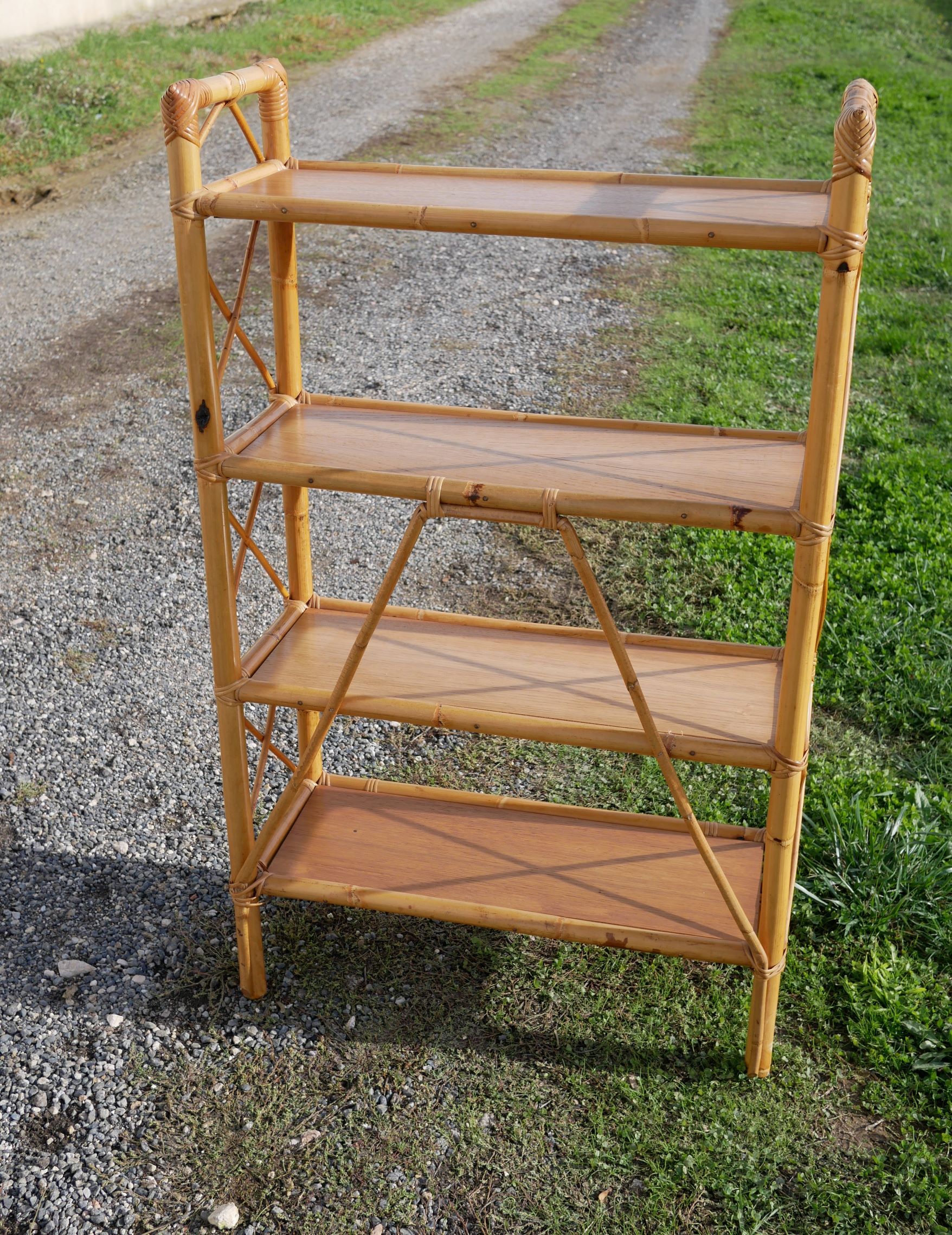 Vintage rattan shelf