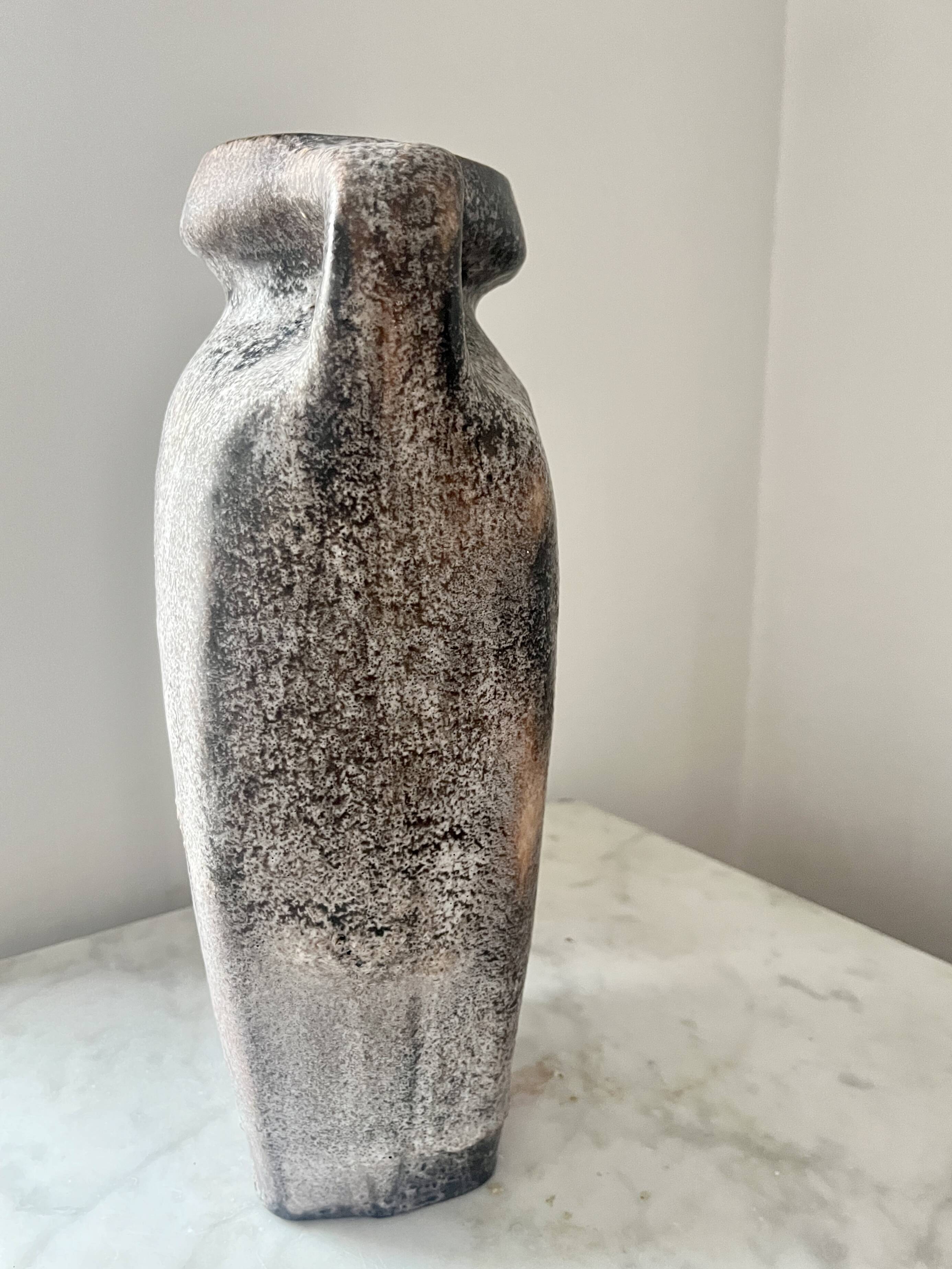 Vintage German Lava Style Grey Brown Amphora Vase, West Germany 1970s