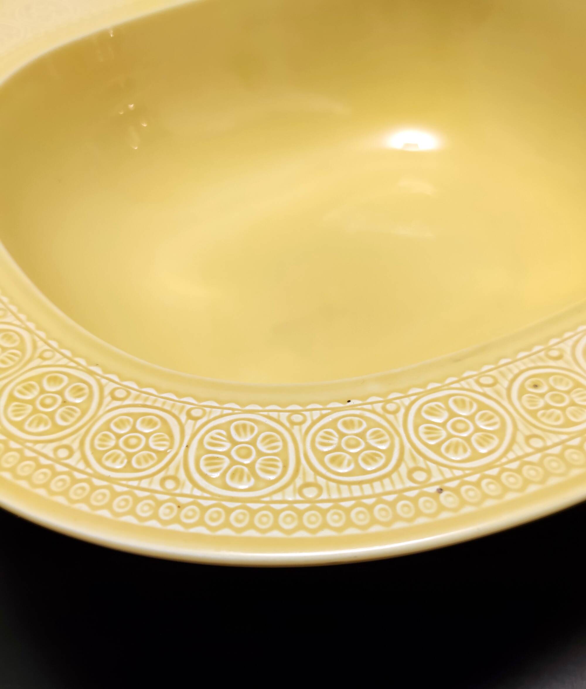 Yellow Earthenware Serving Centerpiece by Antonia Campi for Laveno,