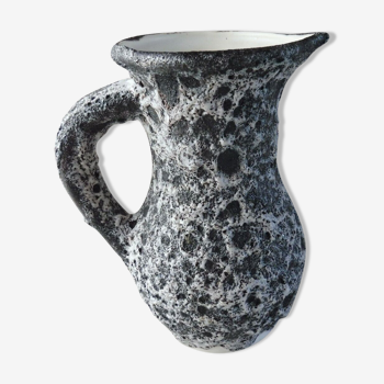 Old ceramic pitcher, fat lava decor, Vallauris, Corsica