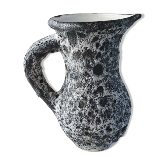 Old ceramic pitcher, fat lava decor, Vallauris, Corsica