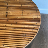 Round rattan coffee table