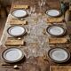 Set of 6 vintage flat plates ADP L Royal Limoges, gilded porcelain - 1