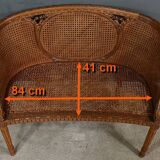 Louis XVI style walnut basket bench – 2nd part of the 19th century