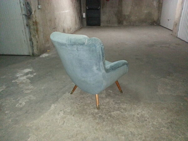 Fauteuil bergere wing chair année 50 60