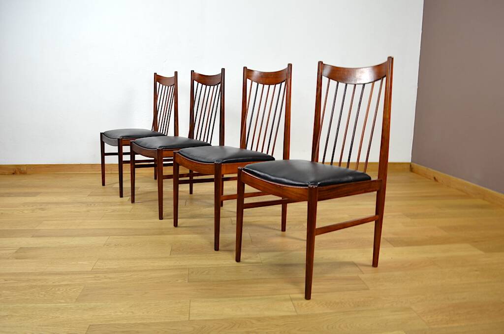 4 Danish Rosewood Chairs from Rio Arne Vodder 1960