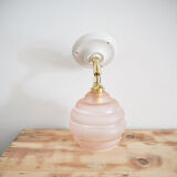Pink opaline wall lamp