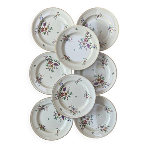 8 assiettes plates luneville