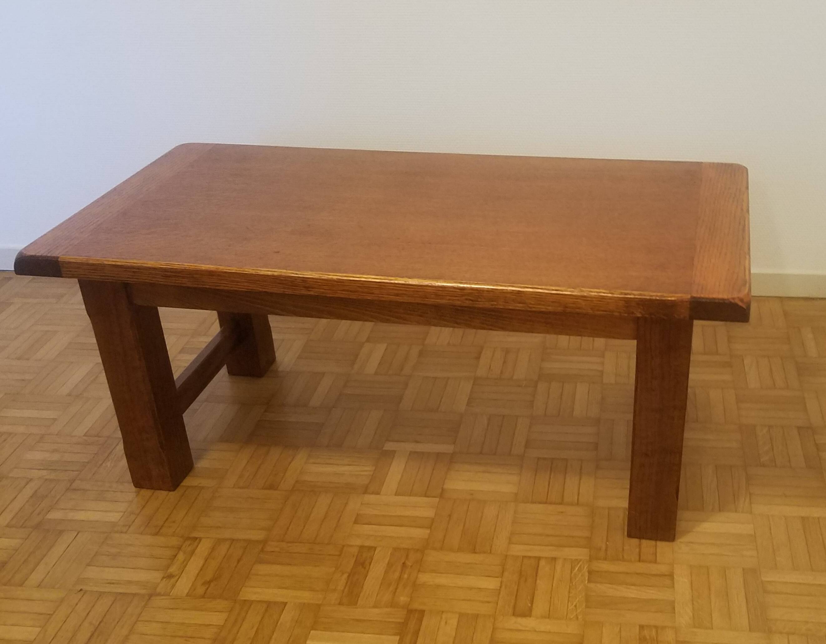 Solid blond oak coffee table