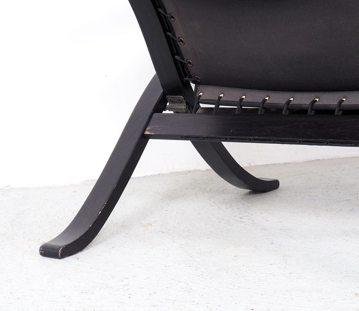 Westnofa black leather Flex armchair with ottoman