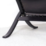 Westnofa black leather Flex armchair with ottoman