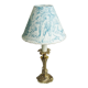 Small vintage lamp with its lampshade in toile de Jouy