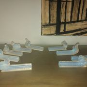 9 doors art deco knives in opalescent glass, bestiary.