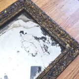 Petit miroir ancien en stuc doré à la feuille d'OR - "Isidore"
