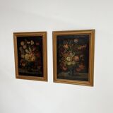 Painting, oil on canvas, Pair of Large Still Lifes with Flowers