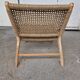 Pair of armchairs low solid wood and braided rope
