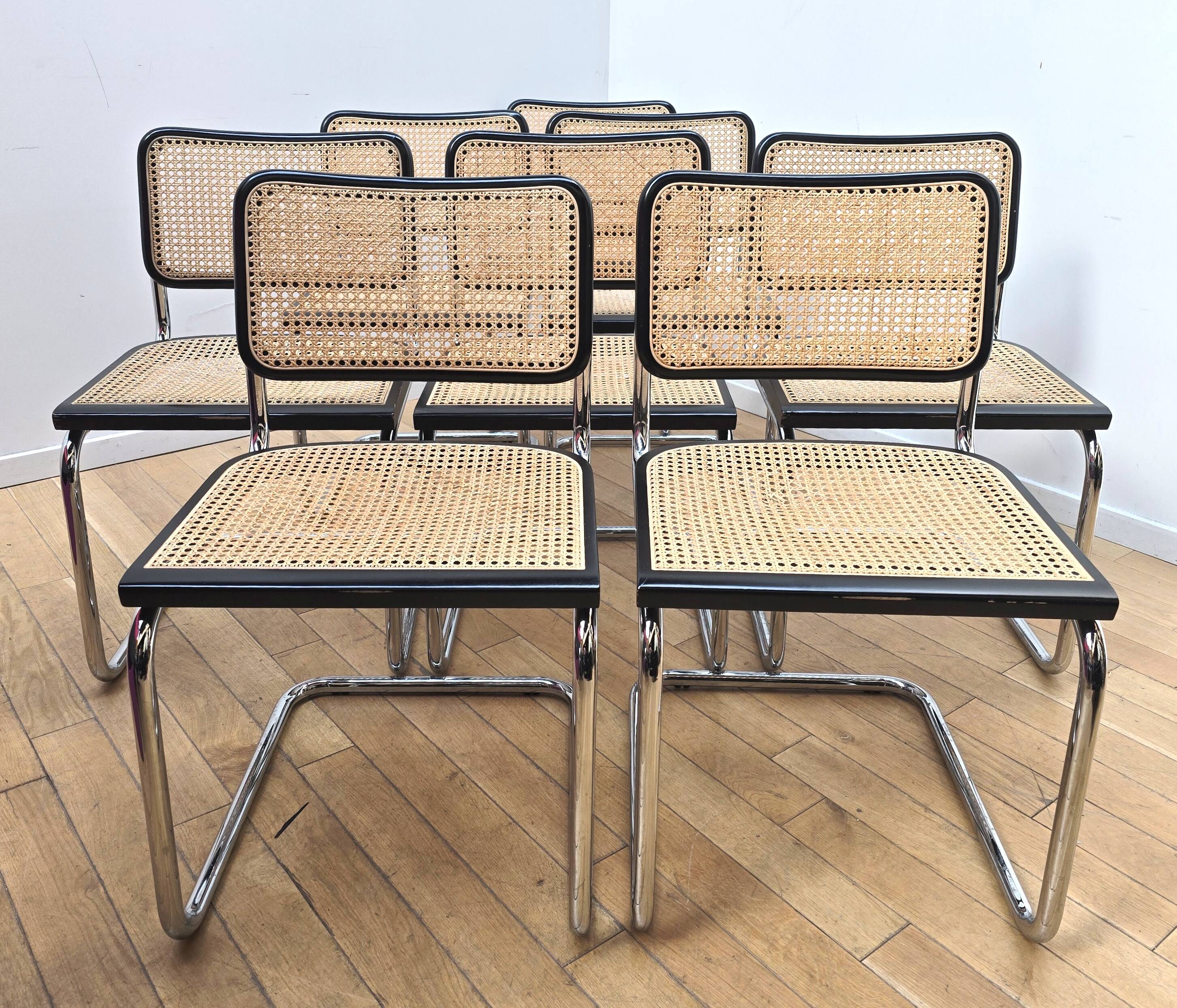 Set of 8 Cesca B32 chairs, Marcel Breuer