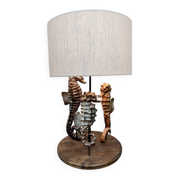 Vintage ceramic seahorse table lamp 'Sea spirit'