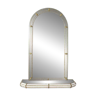 Grand miroir vénitien vintage authentique – Style Hollywood Regency