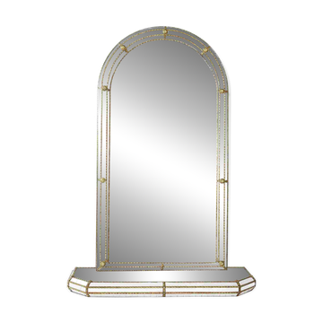 Grand miroir vénitien vintage authentique – Style Hollywood Regency