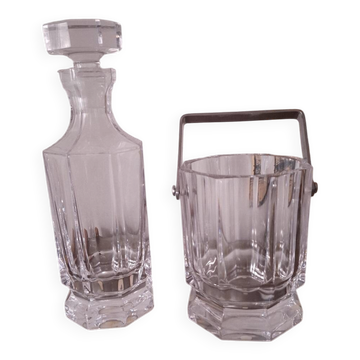 Carafe avec seau à glaçons en cristal de Sèvres