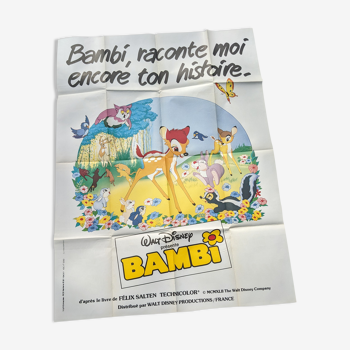 Affiche de cinéma originale bambi walt disney