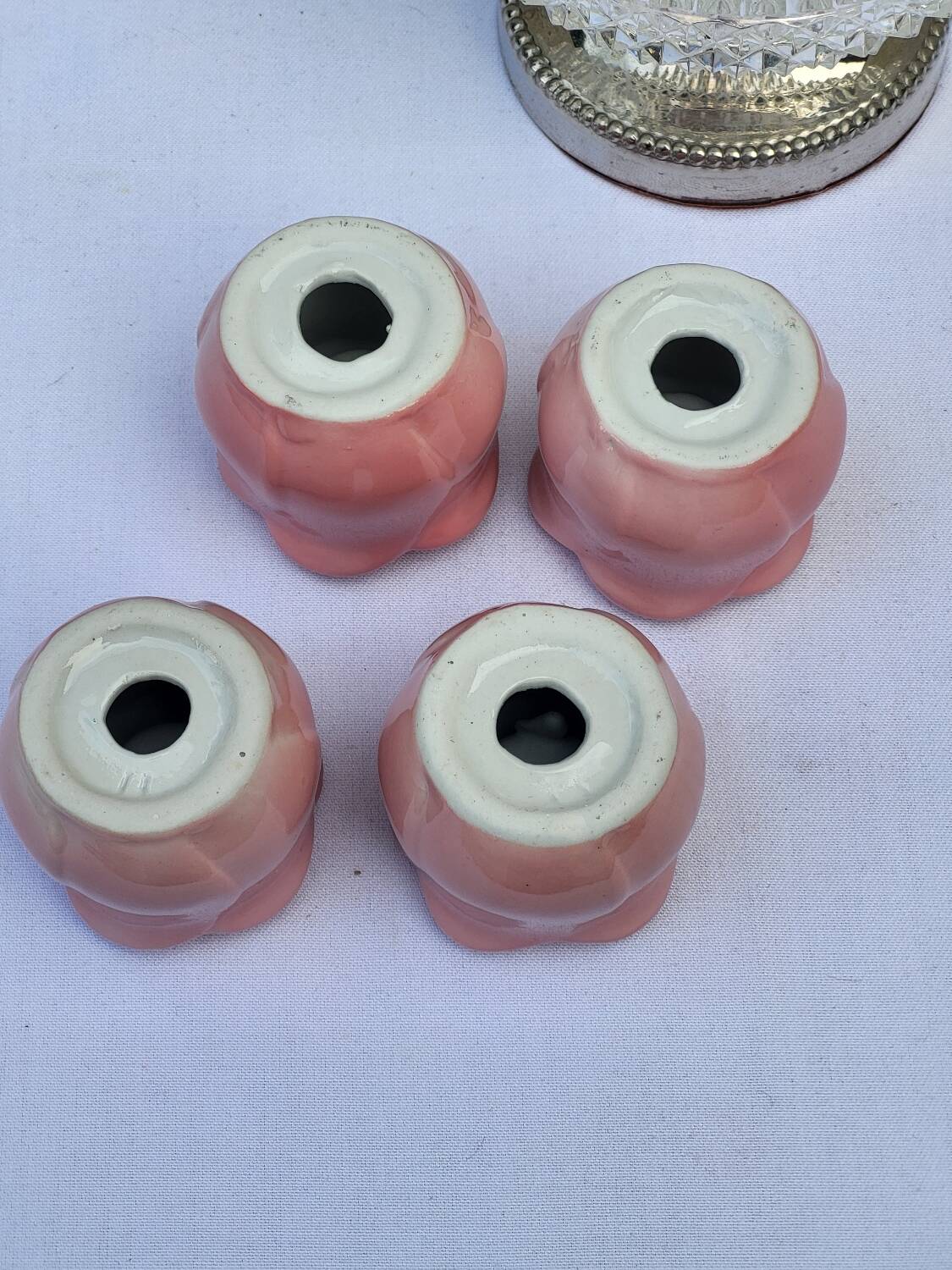 Pink flower candle holder