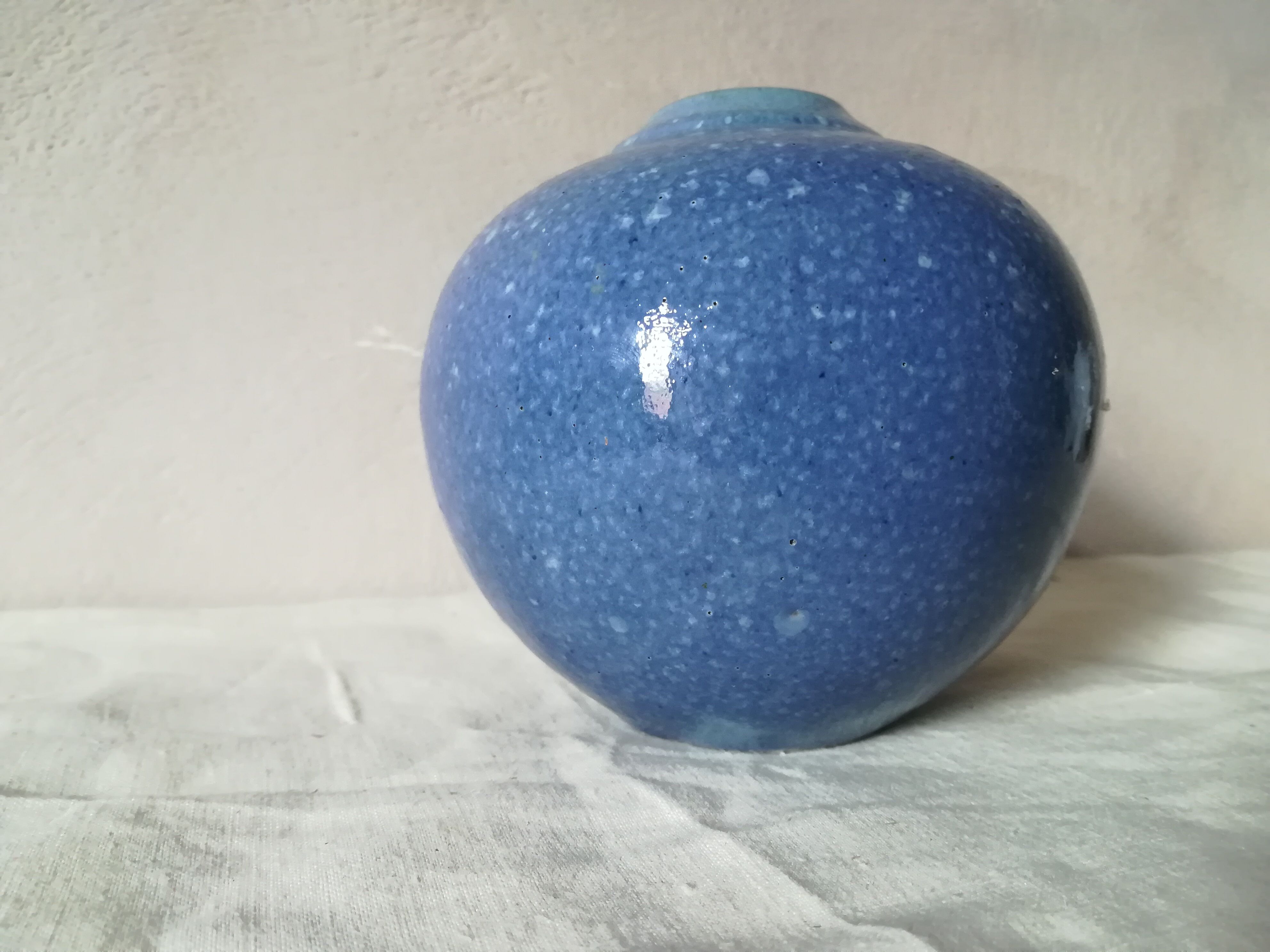 Blue ball vase