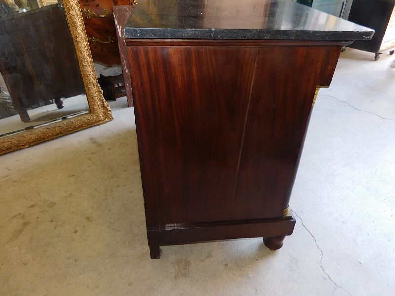 Empire dresser 4 drawers in mahogany and bronze