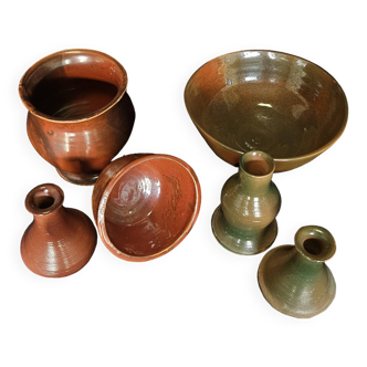 Ensemble de ceramiques, vases, soliflores et bols