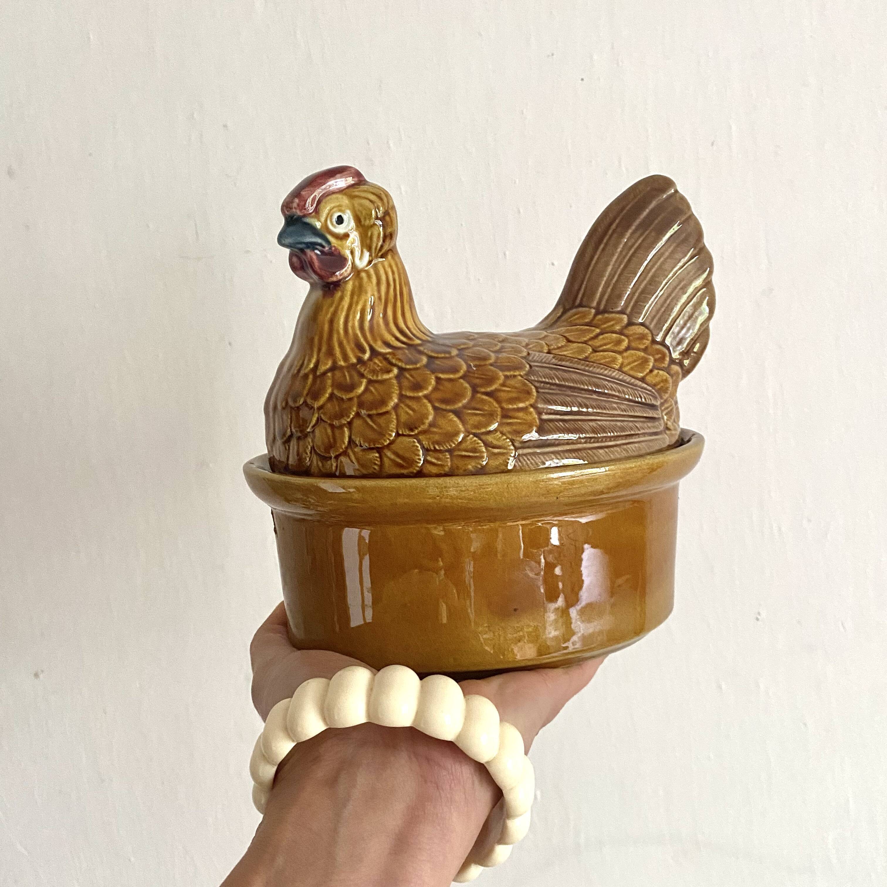 Ceramic hen, vintage zoomorphic terrine