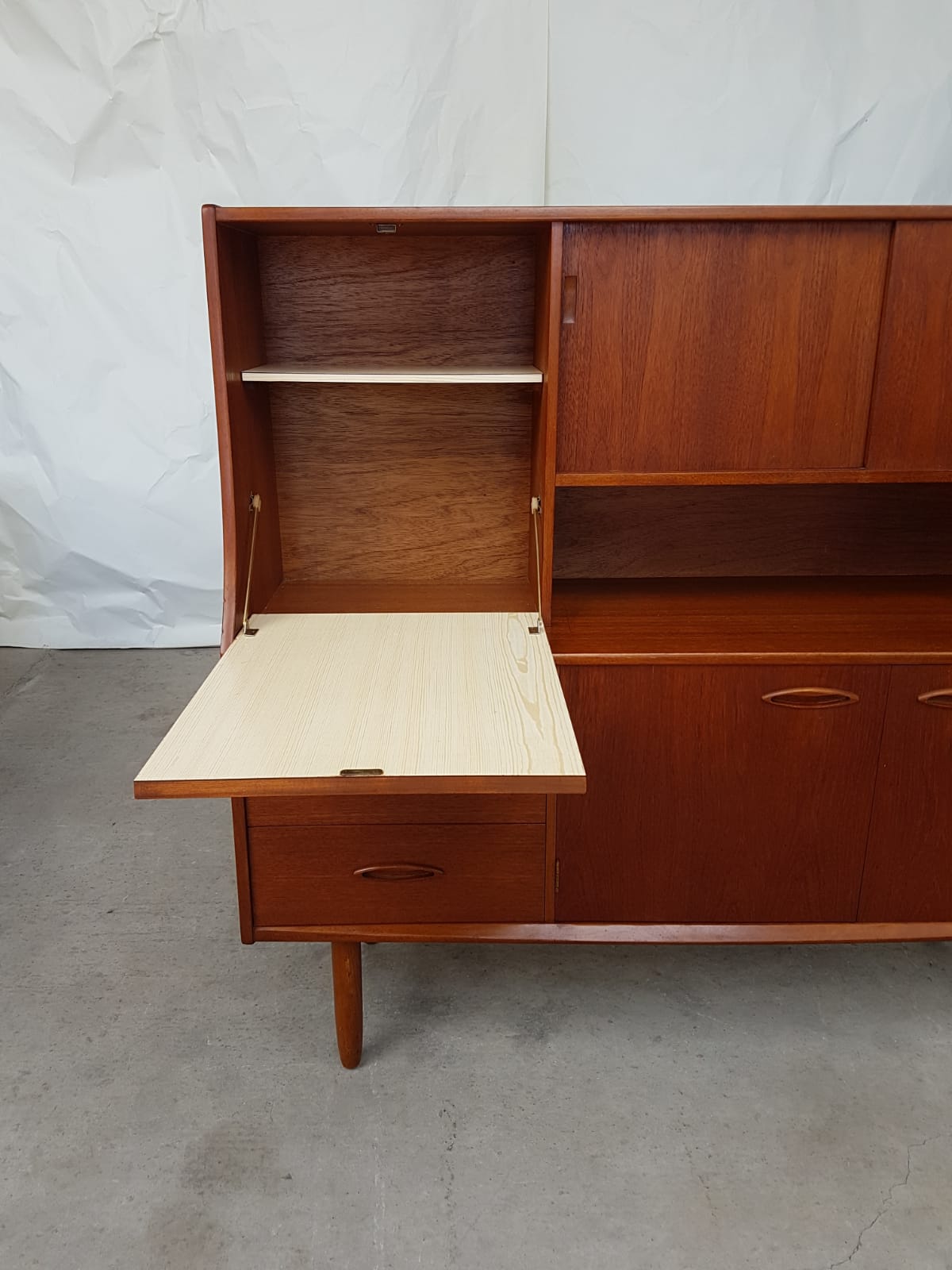 Vtg Mid Century Jentique Teak Highboard Sideboard Danish Scandi Design Retro 60s