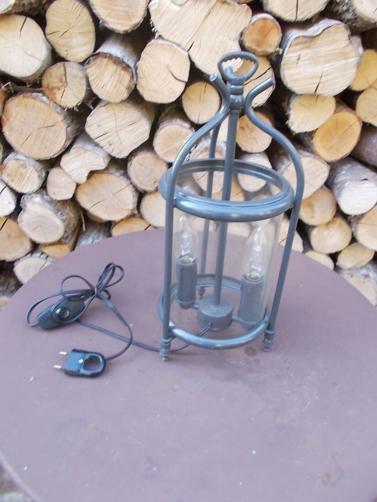 Old grey table lamp