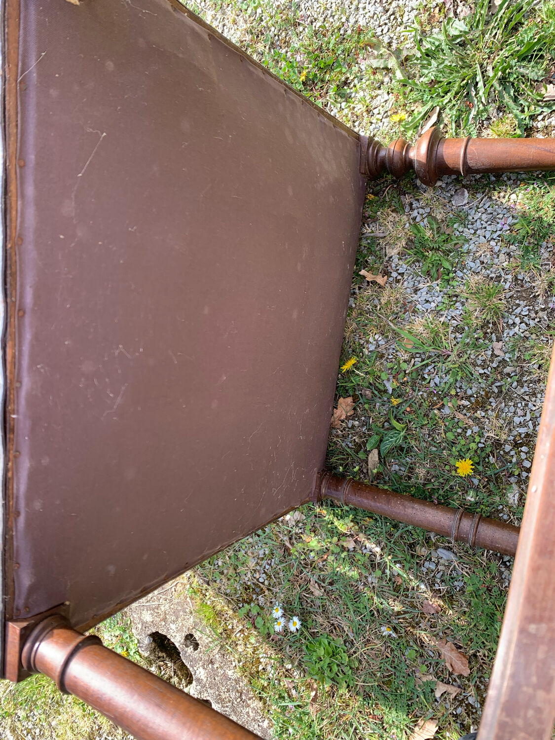 Pair of henri ll leather armchairs pushed back end 19 th