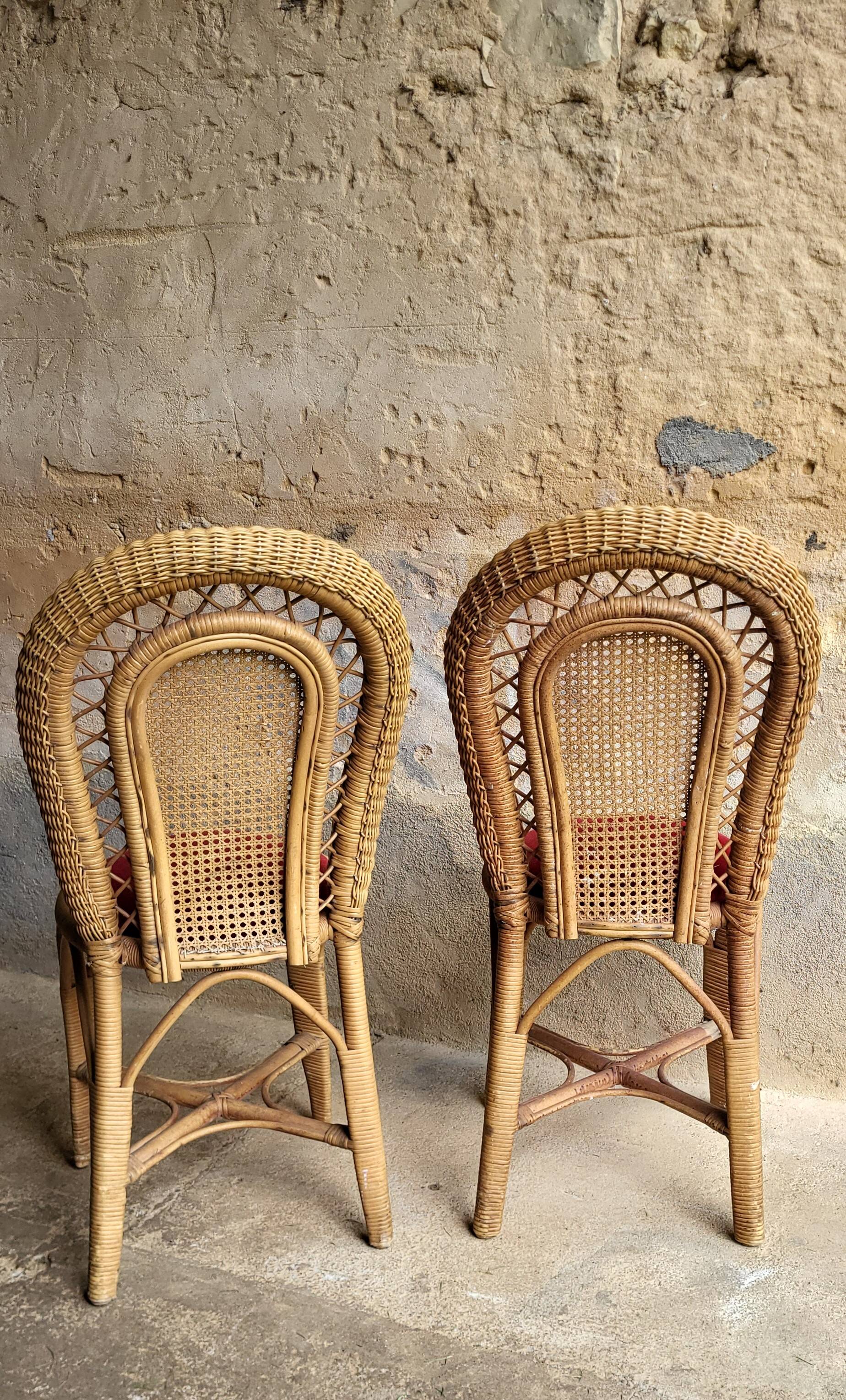 60s rattan chair (*2)