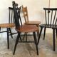 Set of 4 mismatched vintage chairs compass feet