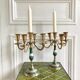 Pair of candlesticks brass and mother-of-pearl candlesticks