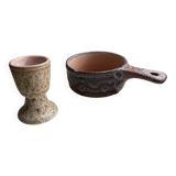 Egg cup and fondue pot