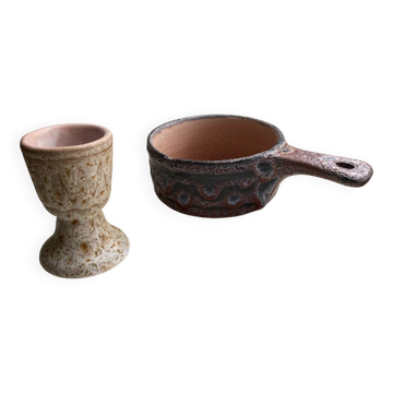 Egg cup and fondue pot