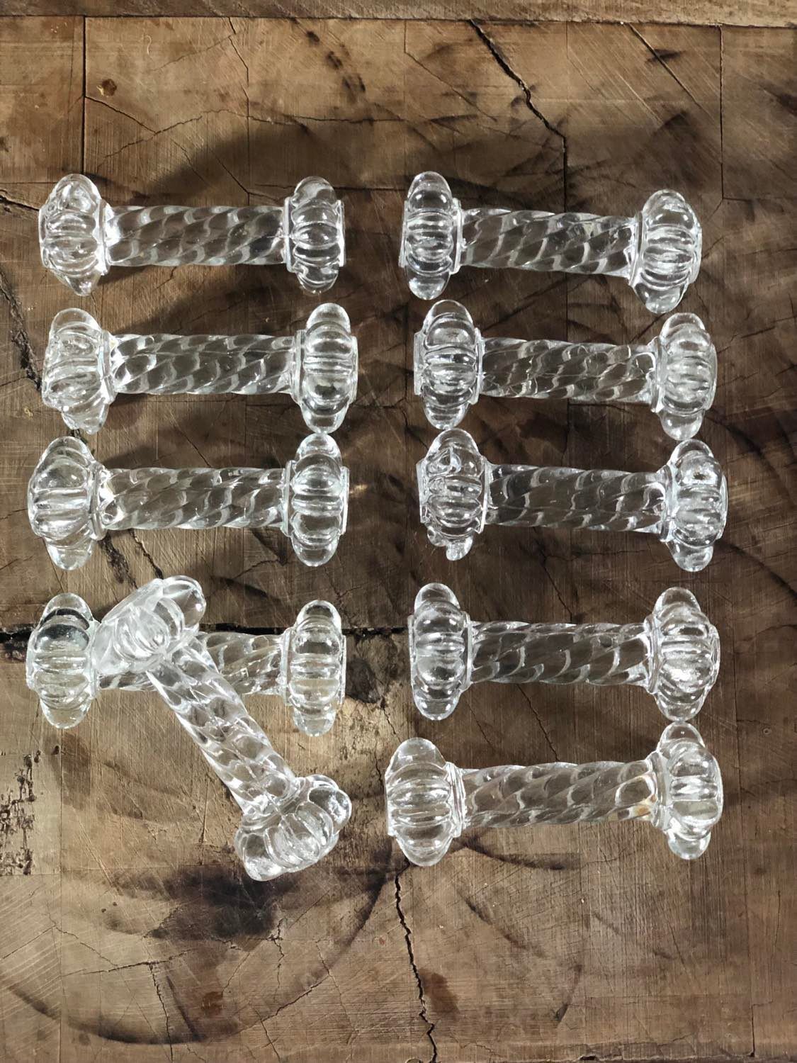 Moulded glass knife holders