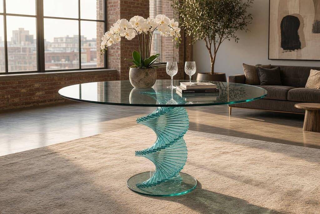 Vintage twisted glass table from the 90s.
