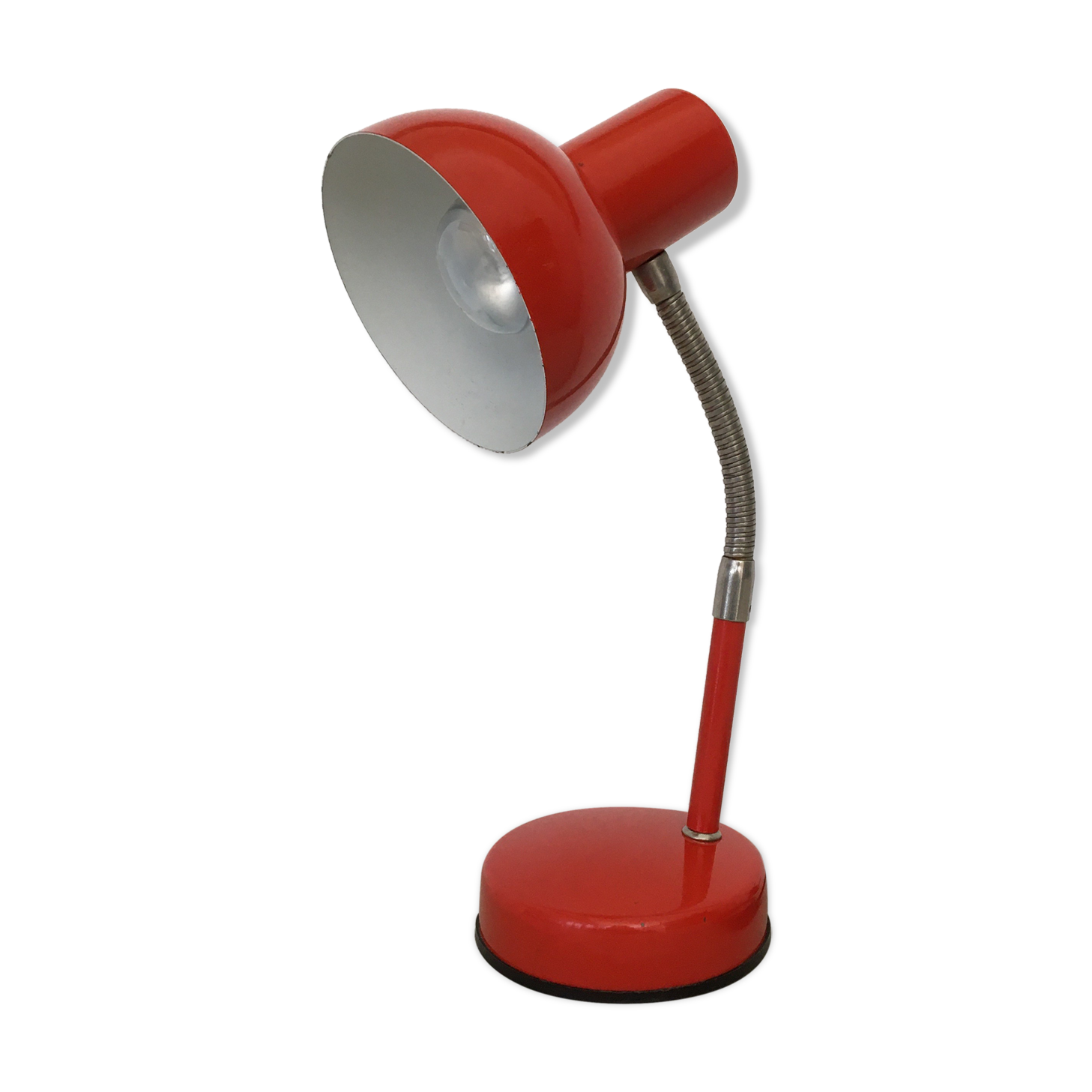 Flexible red desk lamp