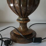 Pied de lampe balustre en onyx brun