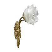 Applique ancienne en bronze doré à tête de bélier et feuille d'acanthe+tulipe fleur