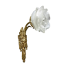 Applique ancienne en bronze doré à tête de bélier et feuille d'acanthe+tulipe fleur
