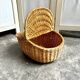 Woven wicker picnic basket