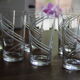 6 large engraved crystal glasses signed