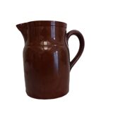 Large brown enamel pitcher